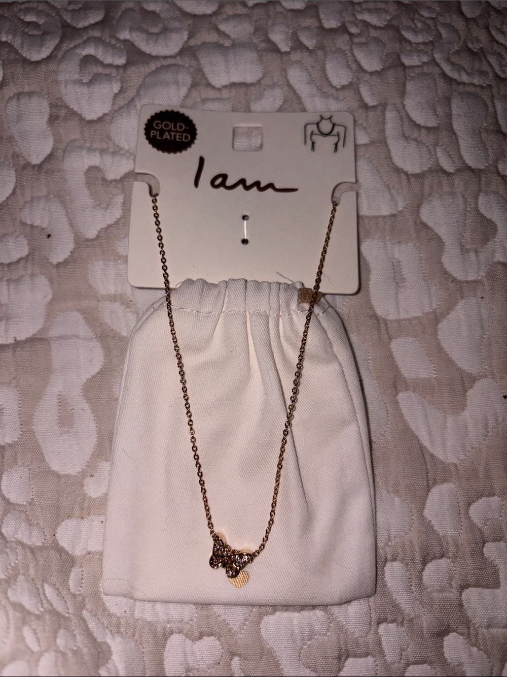 I Am Gold-Plated Butterfly Pendant Necklace - Gold